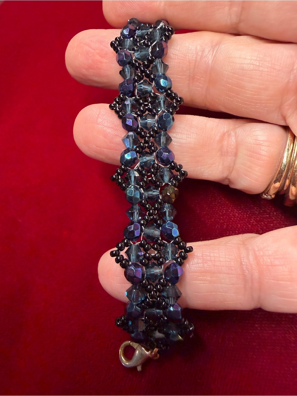 Lot of Handmade Beaded Bracelets - crystal, garnets, tourmaline, seed beads - Picture 8 of 9